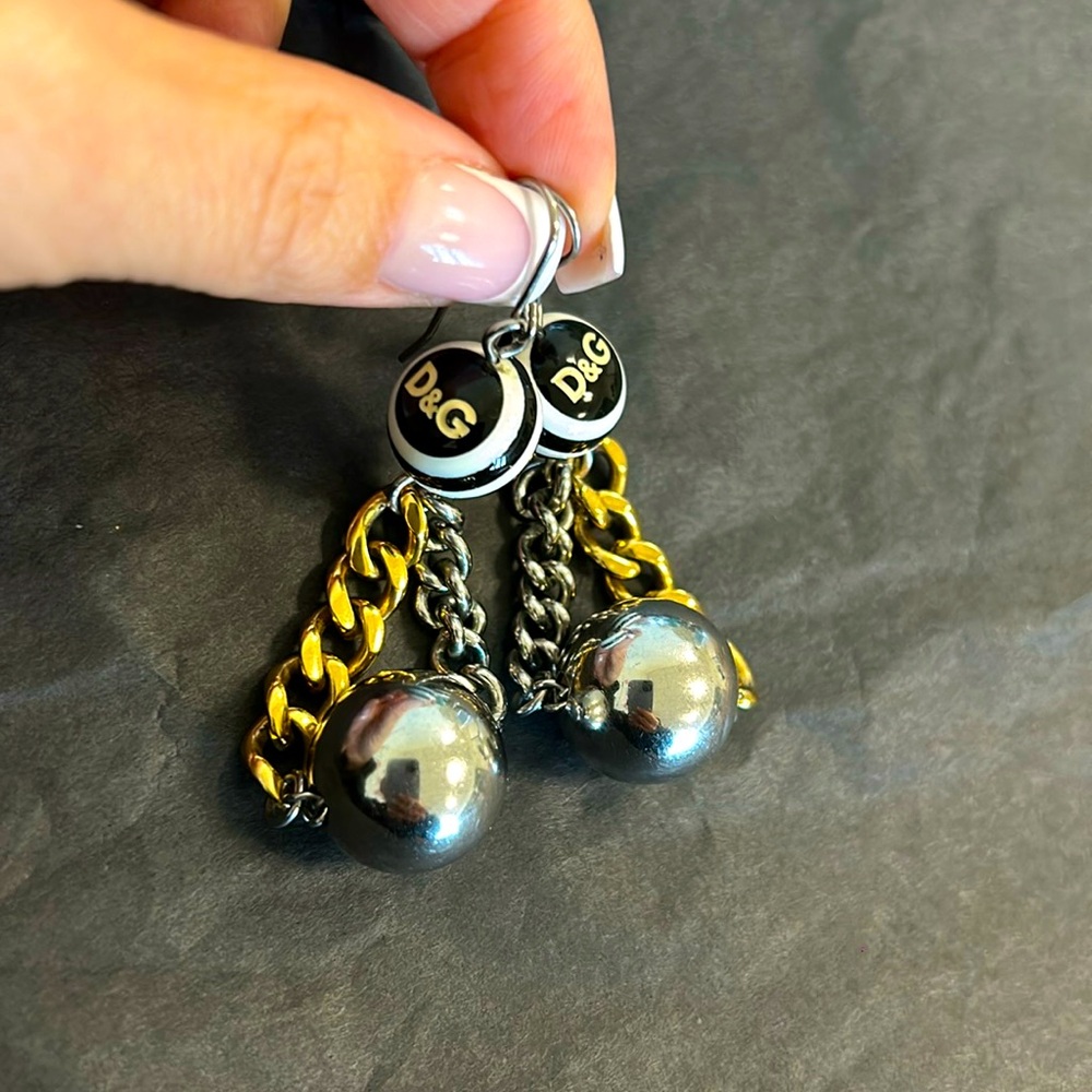 Dolce and Gabbana vintage drop chain earrings